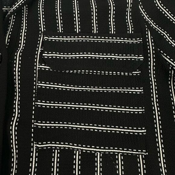 HAUTE MONDE Women’s Blouse Small Button Front Long Sleeve Stripe - Picture 6 of 8